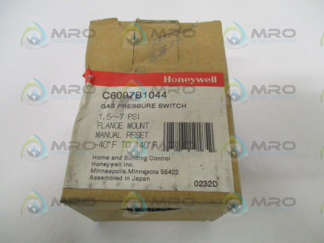 HONEYWELL C6097B1044 GAS PRESSURE SWITCH 1.5-7 PSI *NEW IN BOX*