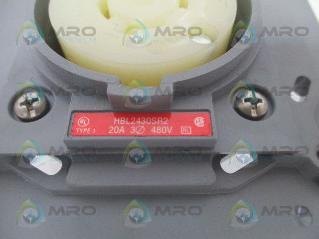 HUBBELL HBL2430SR2 RECEPTACLE FLUSH HOUSING *USED*