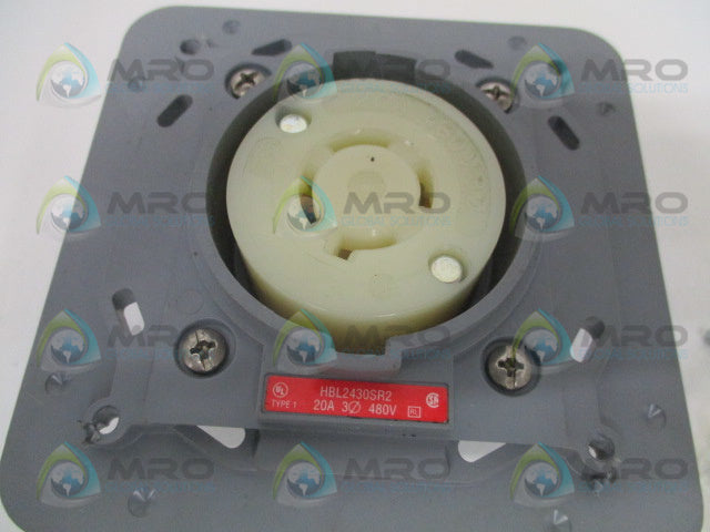 HUBBELL HBL2430SR2 RECEPTACLE FLUSH HOUSING *USED*