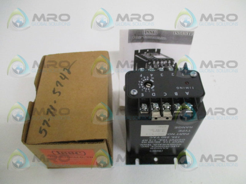 ISSC 1013-1-M-1-B ON DELAY RELAY .5-500 SEC. *NEW IN BOX*