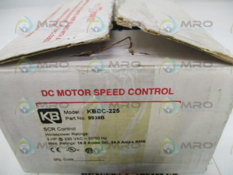 KB ELECTRONICS KBCC-225 9938B DC MOTOR SPEED CONTROL *NEW IN BOX*