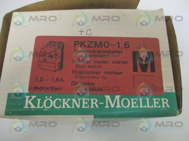 KLOCKNER MOELLER PKZM0-1,6-NA MANUAL MOTOR STARTER 1.0-6.0A *NEW IN BOX*