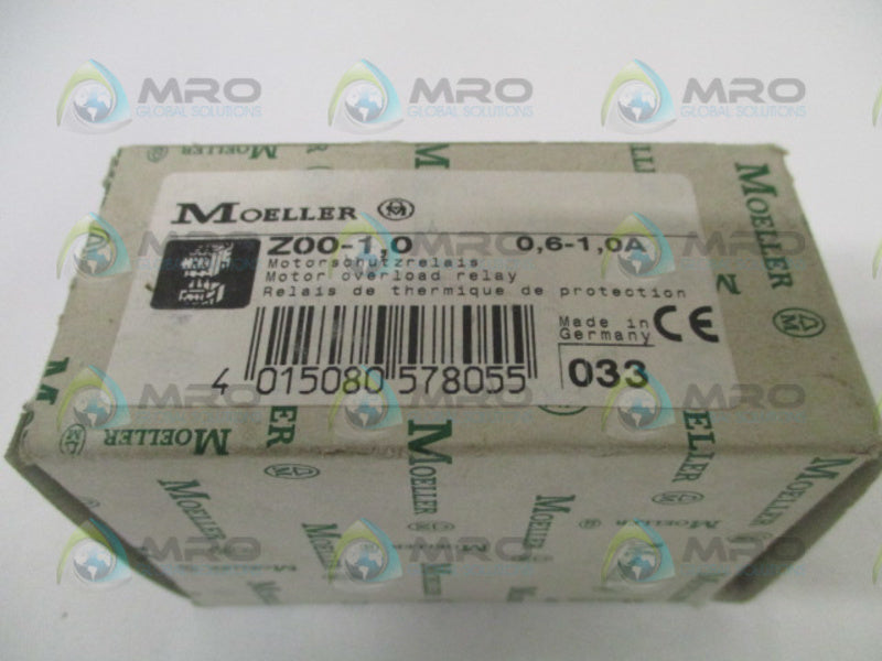 KLOCKNER MOELLER Z00-1,0 MOTOR OVERLOAD RELAY 0,6-1,0A * NEW IN BOX *