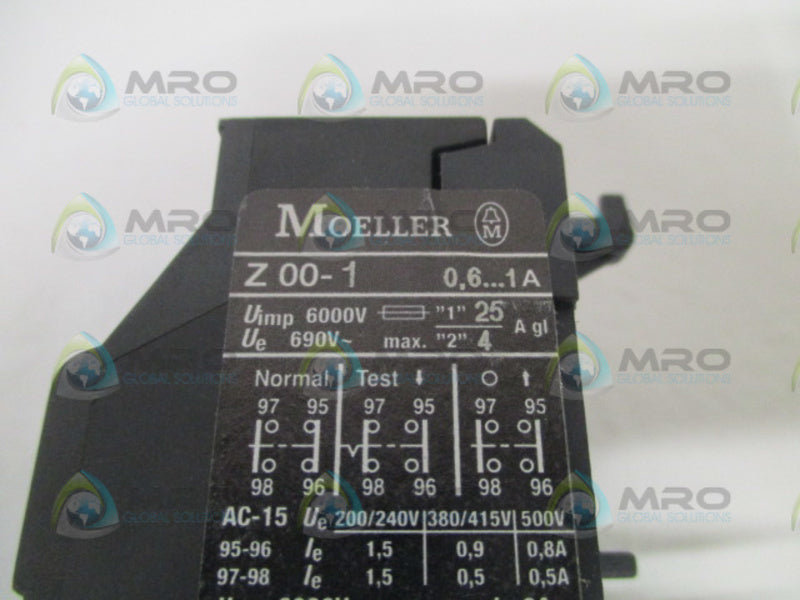 KLOCKNER MOELLER Z00-1,0 MOTOR OVERLOAD RELAY 0,6-1,0A * NEW IN BOX *