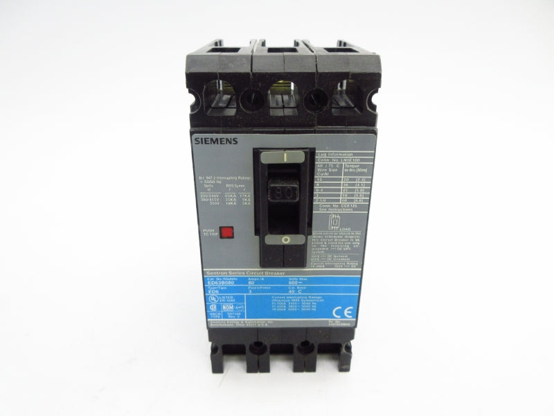 SIEMENS ED63B080 600VAC 80A NSMP