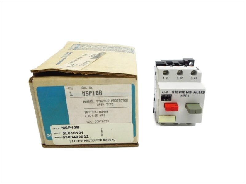 SIEMENS MSP10B 600VAC 0.16-0.25A NSMP