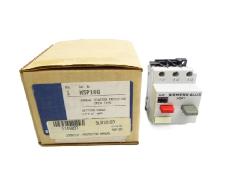 SIEMENS MSP10D 600VAC 0.4-0.63A NSMP