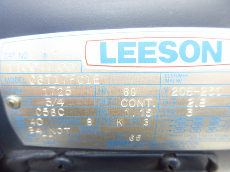 LEESON 110047.00 C6T17FC1E 208-230V 2.8A NSNP