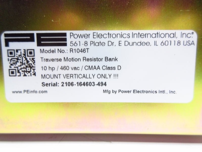 POWER ELECTRONICS R1046T 460VAC NSNP