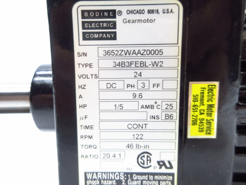 BODINE ELECTRIC 34B3FEBL-W2 24V 9.6A NSNP