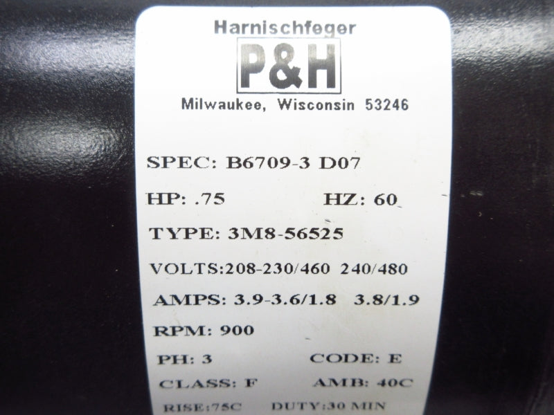 P&H 3M8-56525 480V 1.9A UNMP