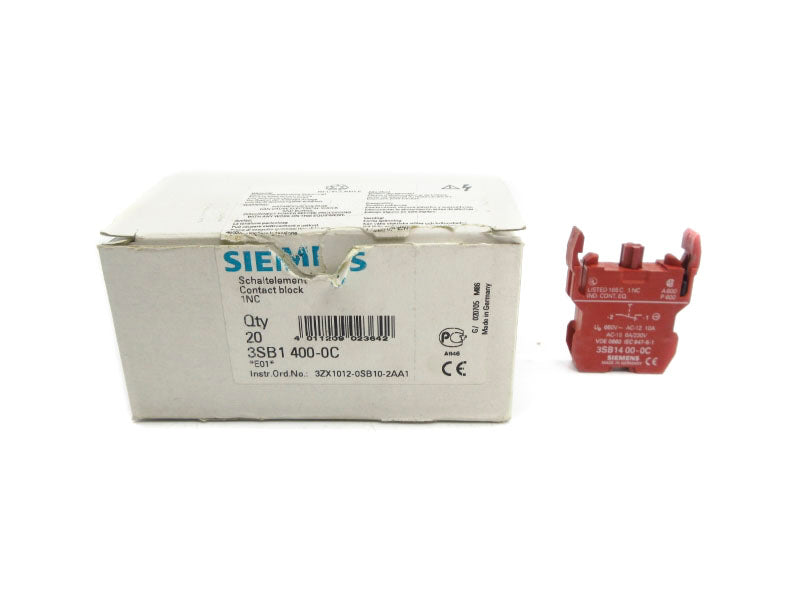SIEMENS 3SB1400-0C 660V 10A (PKG OF 20) NSMP