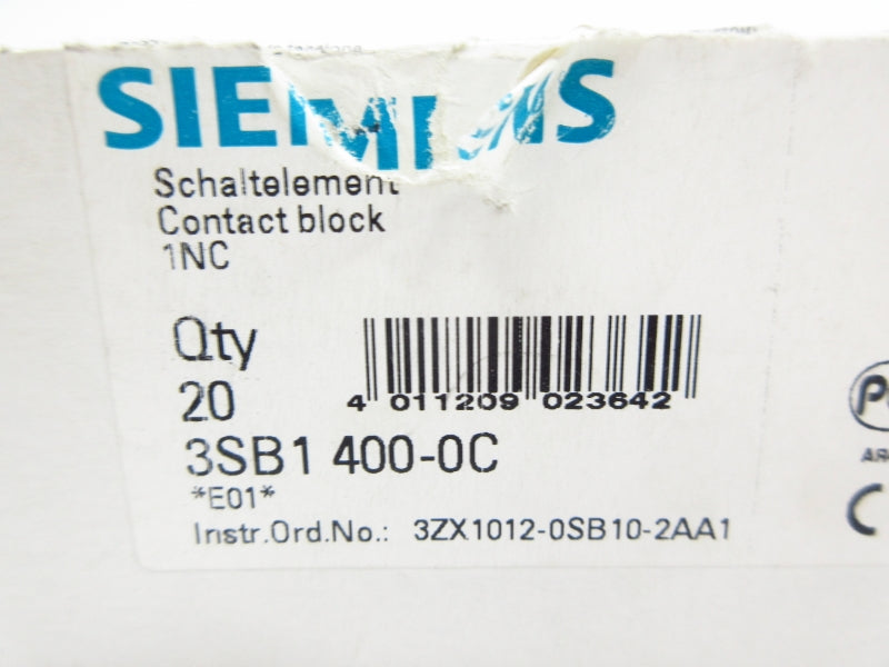 SIEMENS 3SB1400-0C 660V 10A (PKG OF 20) NSMP