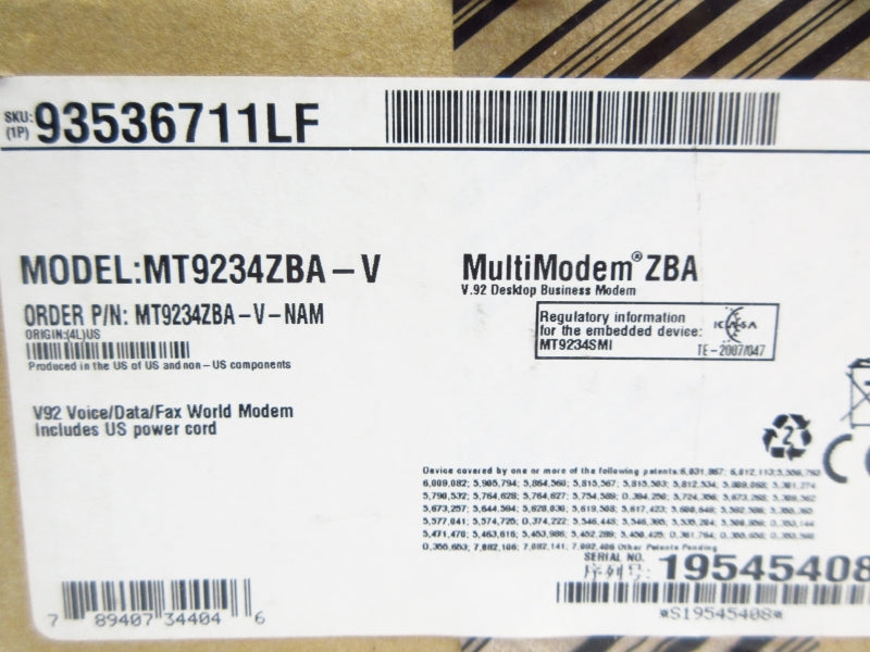 MULTIMODEM MT9234ZBA-V NSMP
