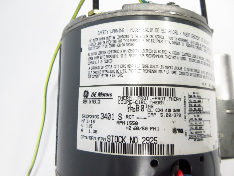 GENERAL ELECTRIC 5KCP29DG3401S 115V 1.30A UNMP