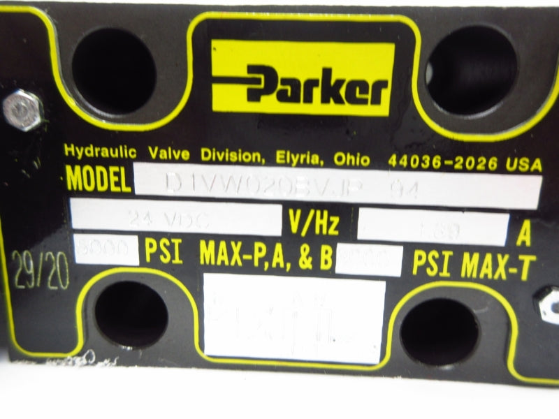 PARKER D1VW020BVJP94 24VDC 1.39A 5000PSI NSMP
