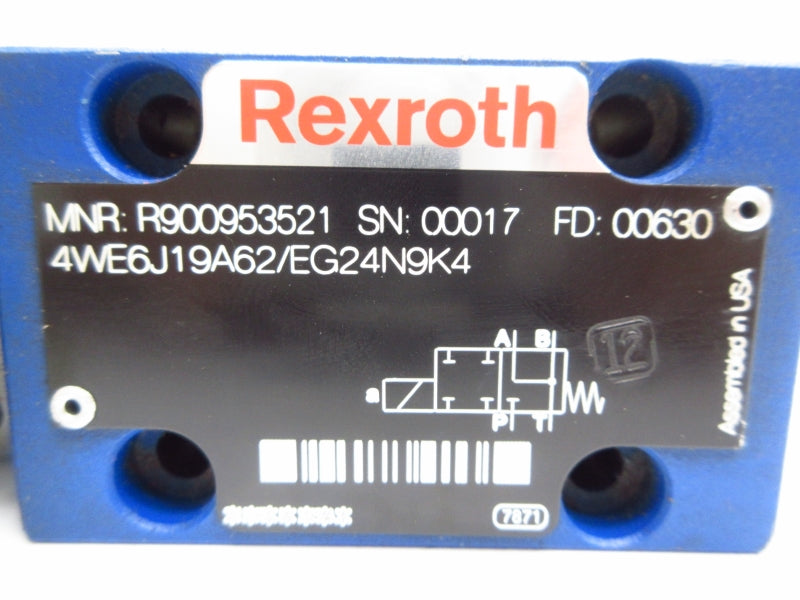 REXROTH 4WE6J19A62/EG24N9K4 R900953521 24VDC 1.25A NSNP
