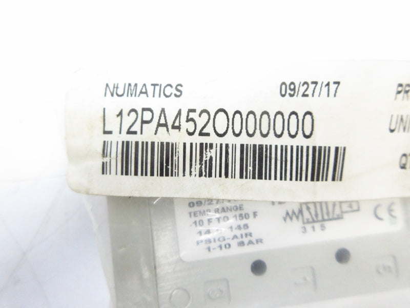 NUMATICS L12PA452O000000 14.5-145PSI -10-150'F NSMP
