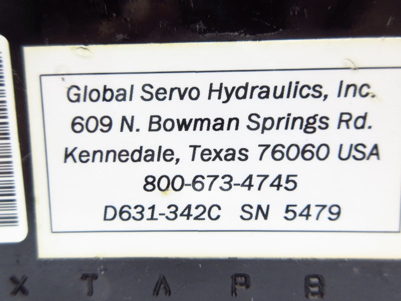 GLOBAL SERVO HYDRAULICS D631-342C UNMP