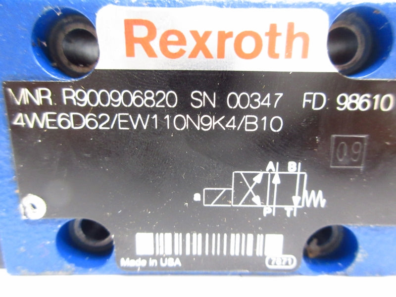 REXROTH 4WE6D62/EW110N9K/B10 R900906820 110/120V NSNP