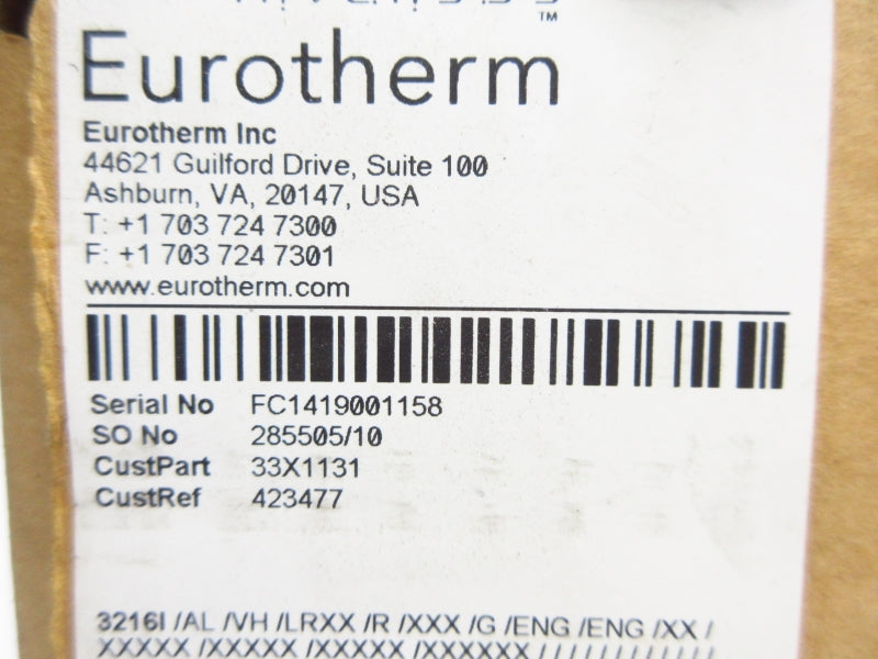 EUROTHERM 3216I/AL/VH/LRXX/R/XXX/G/ENG/ENG/XX 100-240VAC NSMP