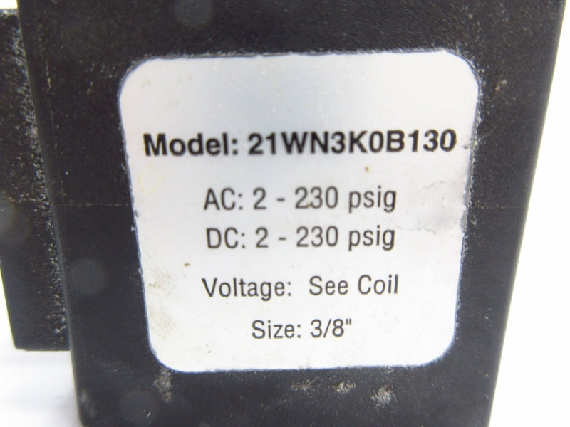 GRANZOW 21WN3K0B130 24VDC 2-230PSI 3/8" NSNP