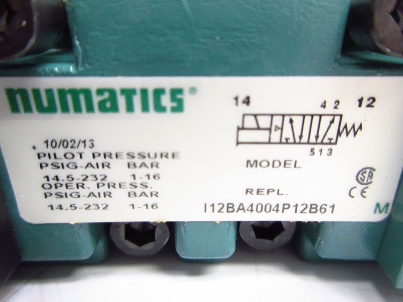 NUMATICS I12BA4004P12B61 24VDC 14.5-232PSI NSNP