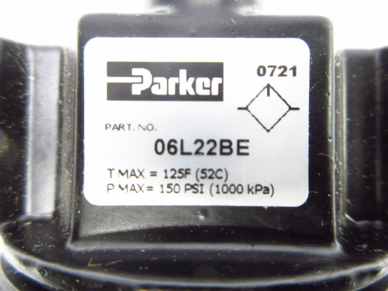 PARKER 06L22BE 150PSI 125'F 3/8" NSMP