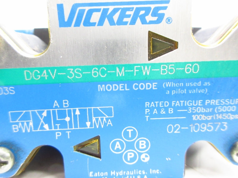 VICKERS DG4V3S6CMFWB560 02-109573 110/120V 0.48/0.46A 5000PSI (AS PICTURED) UNMP