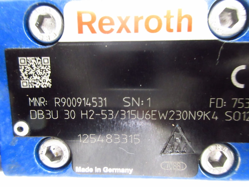 REXROTH DB3U30H2-H3/315U6EW230N9K4 R900914531 110/120V NSNP