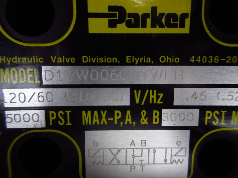 PARKER D1VW006CNYWFH 110/120V .45-.52A 5000PSI NSMP