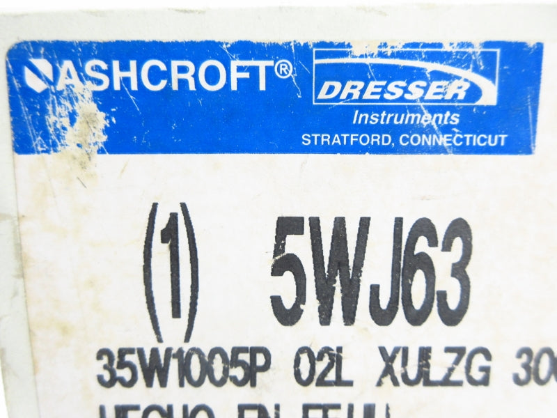 ASHCROFT 35W1005P02LXULZG300# 5WJ63 0-300PSI NSMP