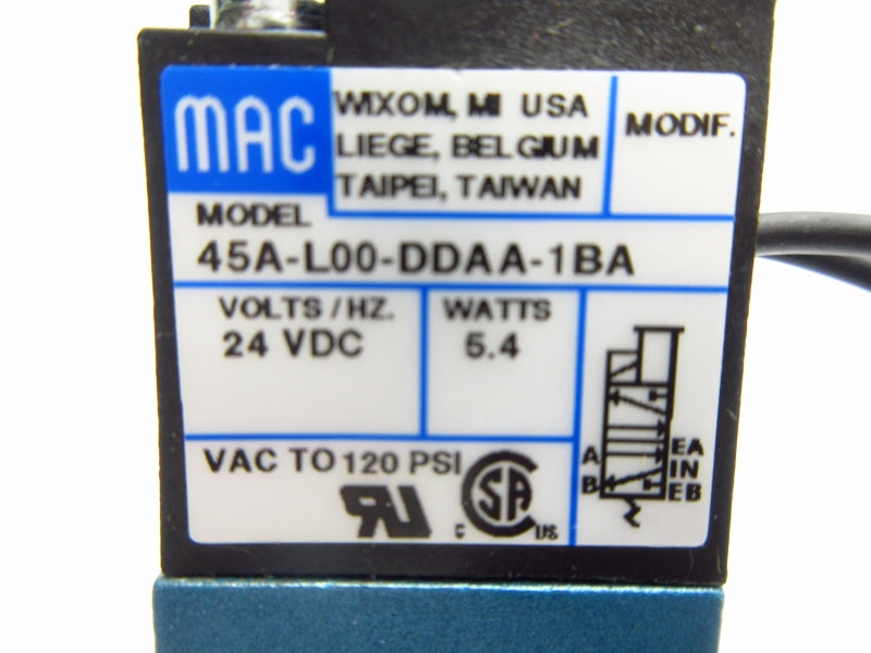 MAC 45A-L00-DDAA-1BA 24VDC 120PSI NSNP