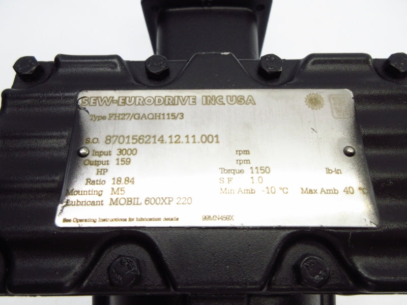 SEW EURODRIVE FH27/GAQH115/3 NSNP