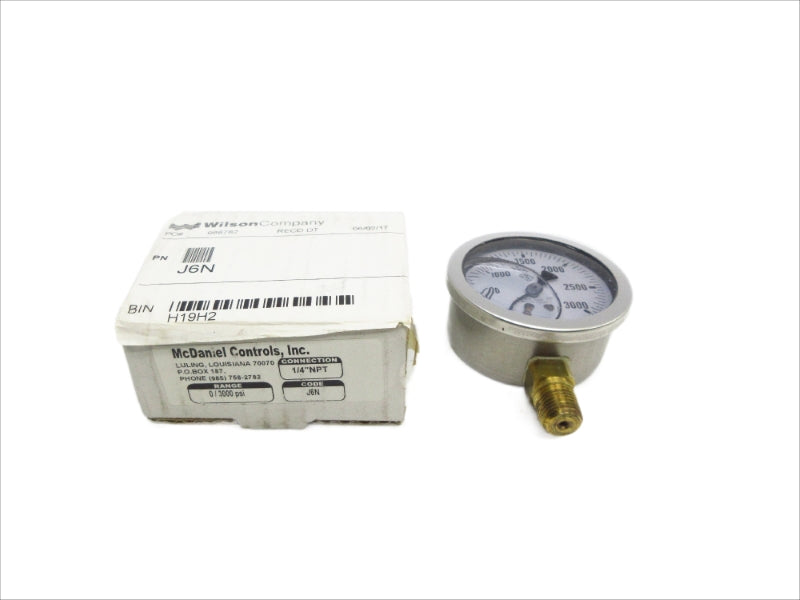 MCDANIEL CONTROLS J6N 0-3000PSI 1/4" NSMP