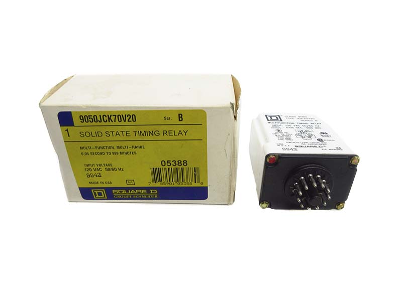 SQUARE D 9050JCK70V20 SER. B 120VAC 0.05S-999MIN NSMP