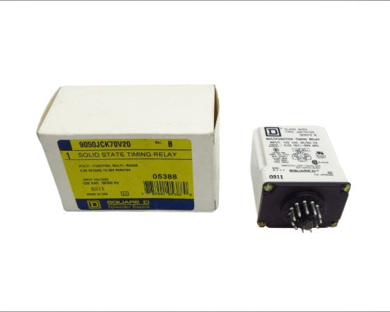 SQUARE D 9050JCK70V20 SER. B 120VAC 0.05S-999MIN NSMP