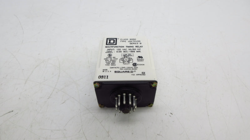 SQUARE D 9050JCK70V20 SER. B 120VAC 0.05S-999MIN NSMP