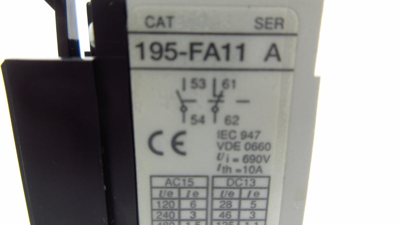 ALLEN BRADLEY 195-FA11 SER. A 690V 10A (GREY) NSNP