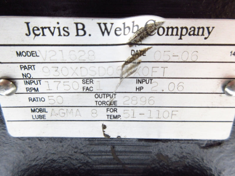 JERVIS B. WEBB V21628 930XDSD060X0FT NSNP