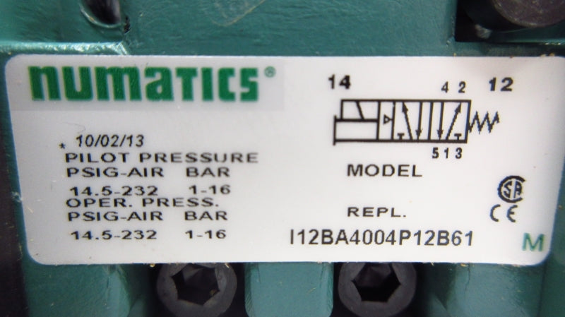NUMATICS I12BA4004P12B61 14.5-232PSI (AS PICTURED) NSNP