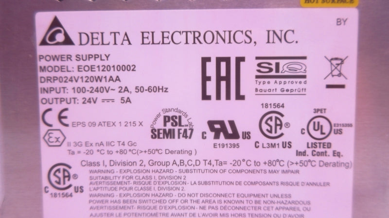 DELTA ELECTRONICS EOE12010002 100-240V 2A NSNP