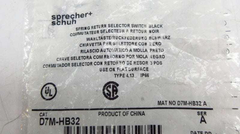 SPRECHER+SCHUH D7M-HB32 SER. A NSMP
