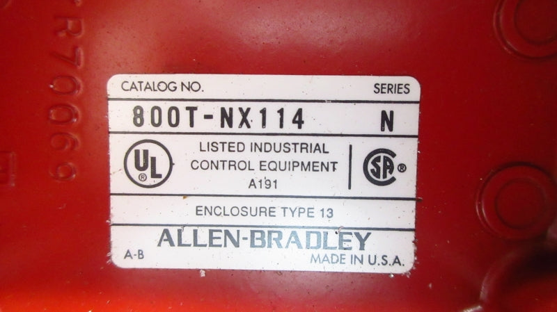 ALLEN BRADLEY 800T-NX114 SER. N (AS PICTURED) NSNP