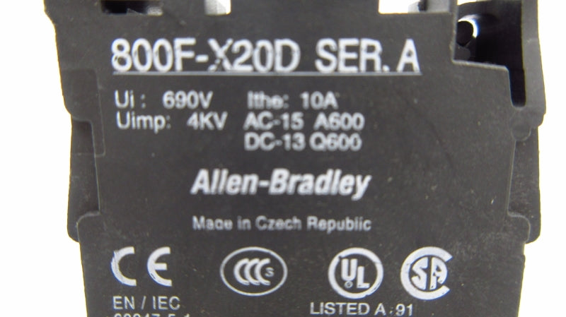 ALLEN BRADLEY 800F-X20D SER. A 690V 10A NSNP