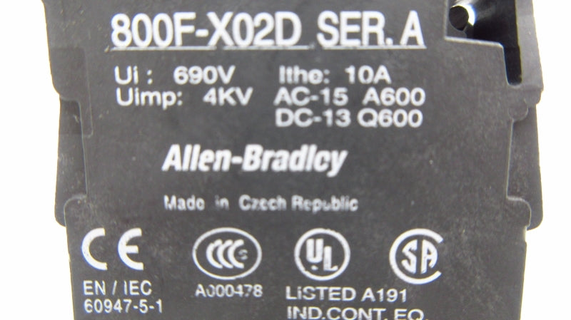 ALLEN BRADLEY 800F-X02D SER. A 690V 10A NSNP