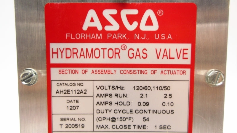 ASCO AH2E112A2 110/120V 2.1/2.5A, 150'F 1S NSNP