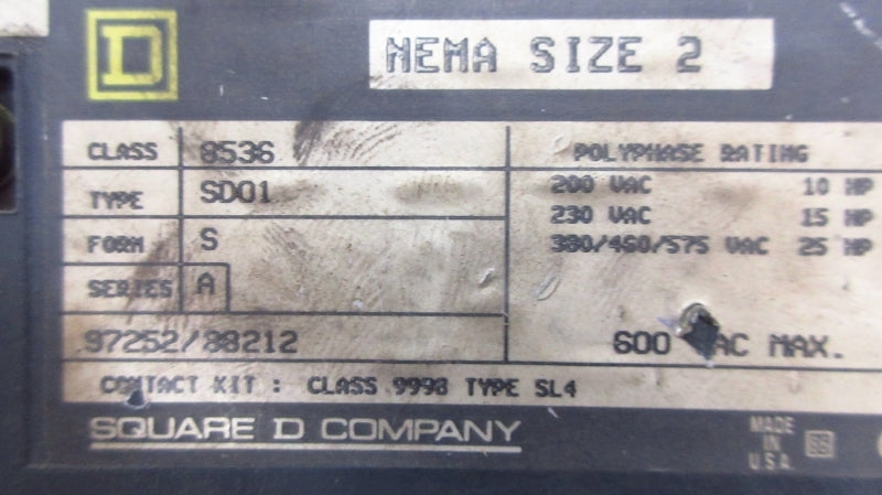 SQUARE D 8536SDO1 SER. A 24V UNMP
