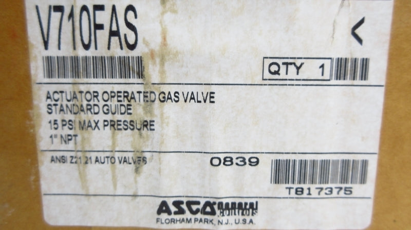 ASCO V710FAS 15PSI -40-150'F 1" NSMP
