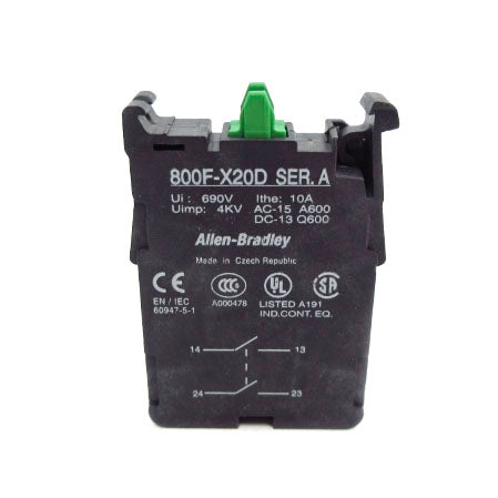 ALLEN BRADLEY 800F-X20D SER. A 690V 10A NSNP